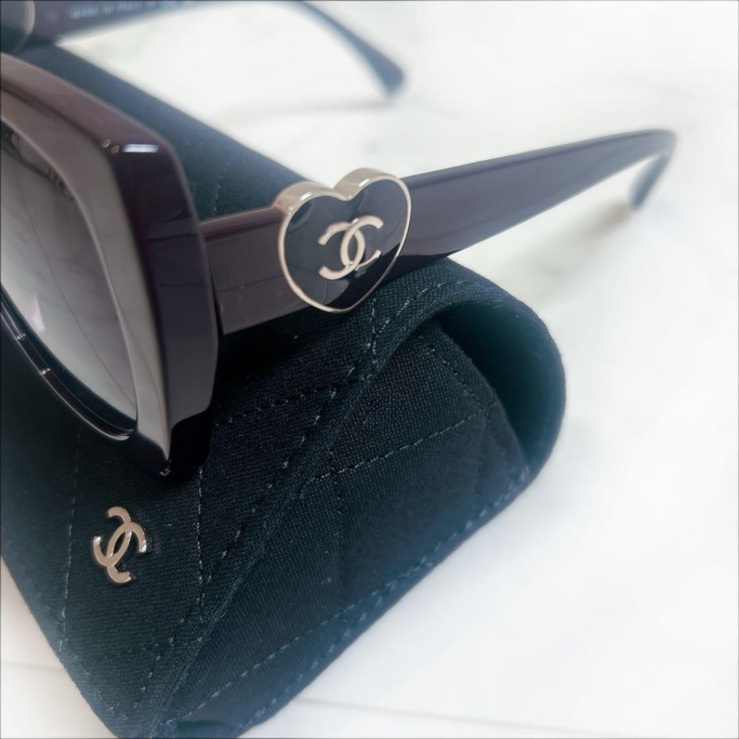 美品 CHANEL スクエアシェイプサングラス ハート ココマーク 完売 希少