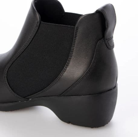 fitfit 新品23.5cm ◆レザーサイドゴアアンクルブーツ(ブラック)