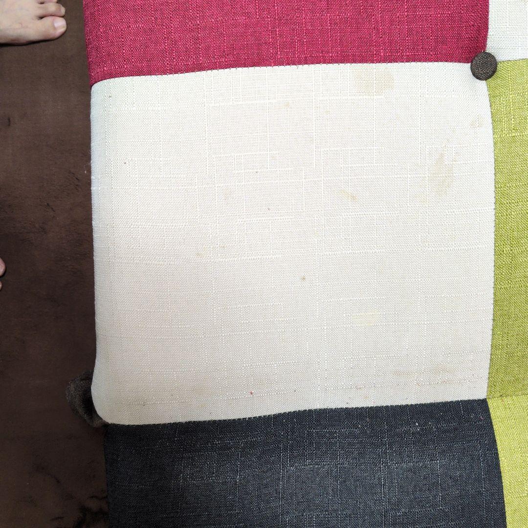 最終値下げ美品パッチワークソファベッド　リクライニング三人掛け　クッション付き☆