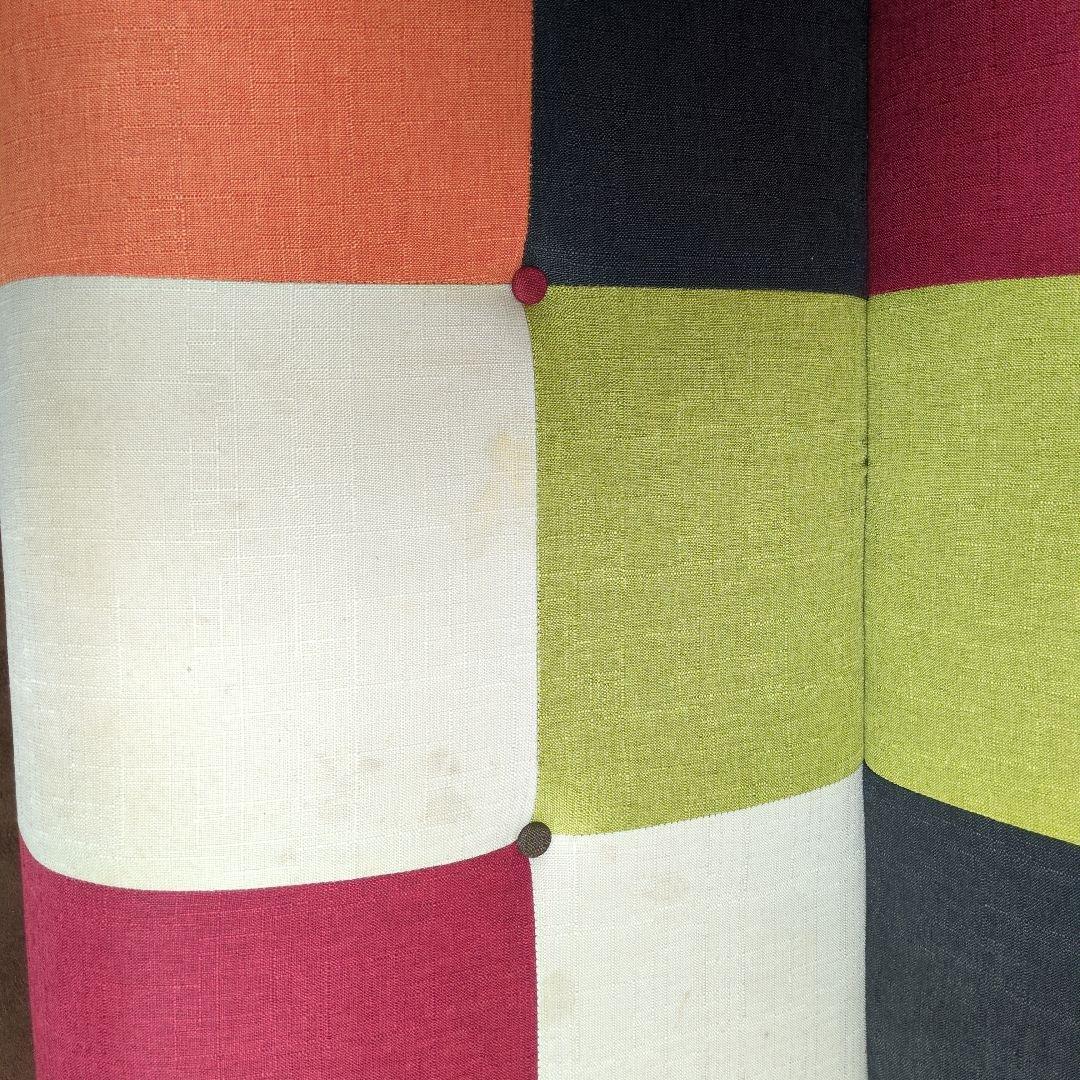 最終値下げ美品パッチワークソファベッド　リクライニング三人掛け　クッション付き☆