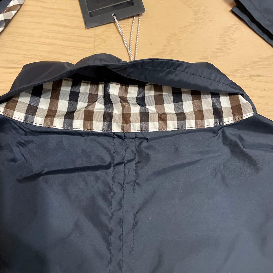 Aquascutum アクアスキュータム 帽子付きレインコート ネイビー 8