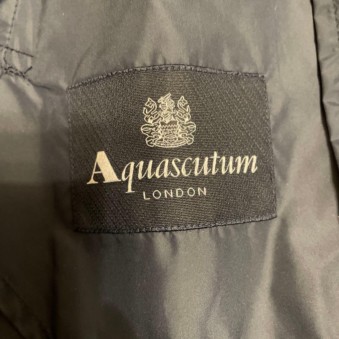 Aquascutum アクアスキュータム 帽子付きレインコート ネイビー 8