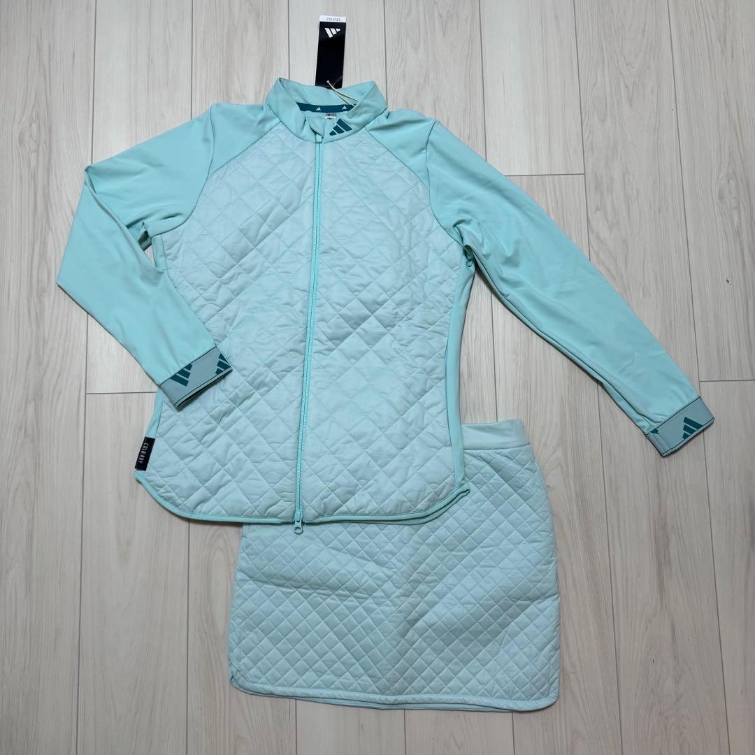 アディダス ゴルフウェア セットアップ スカート ジャケット 秋冬 キルティング