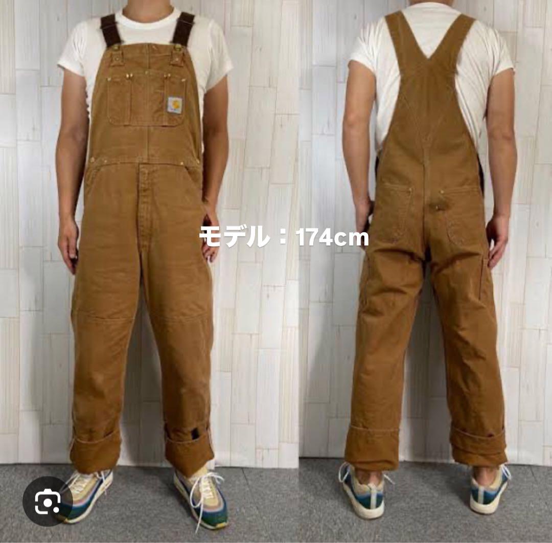 ★美品★ Carhartt ブラウンオーバーオール34×32（メンズL相当）