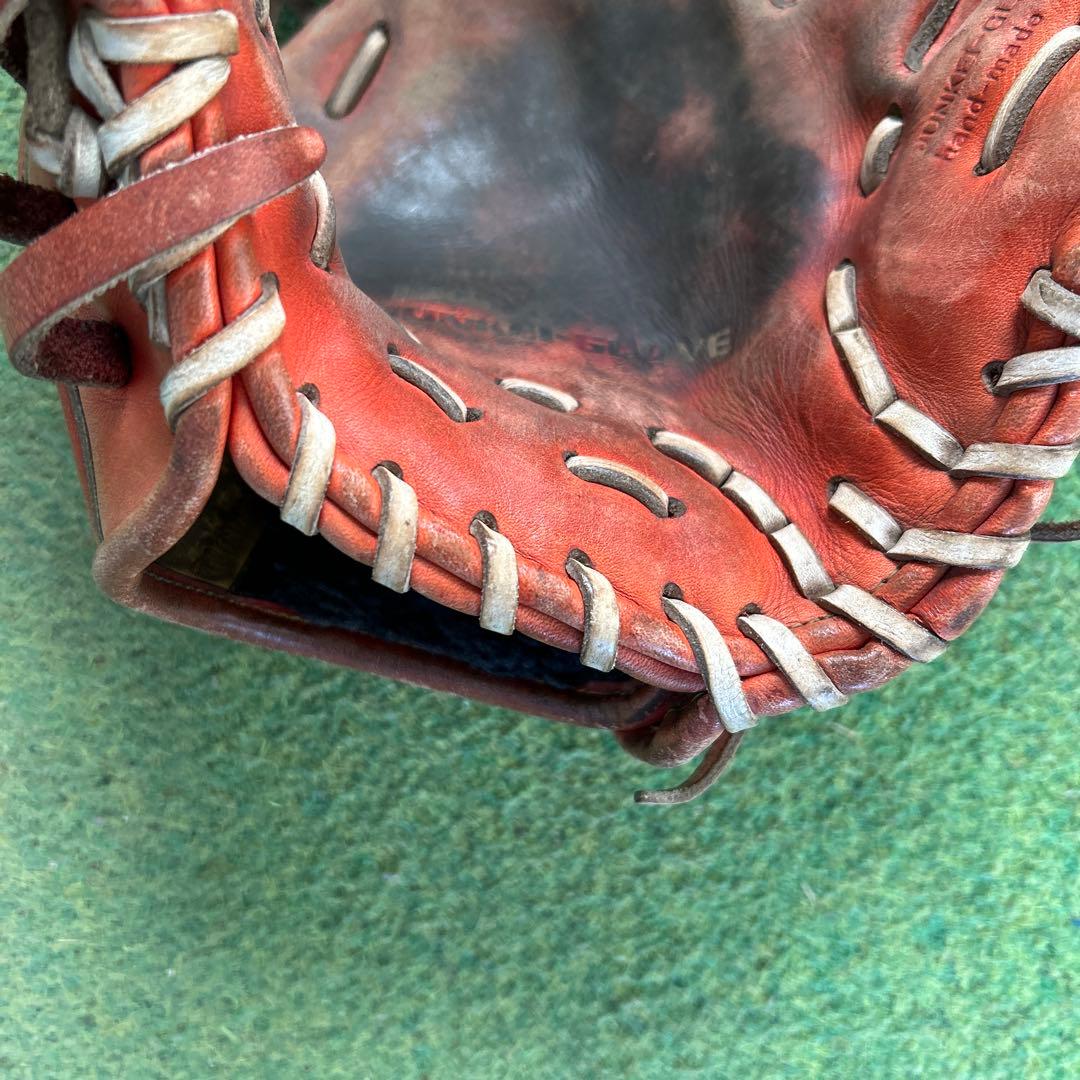 硬式野球グローブ 赤色ジュンケイ
