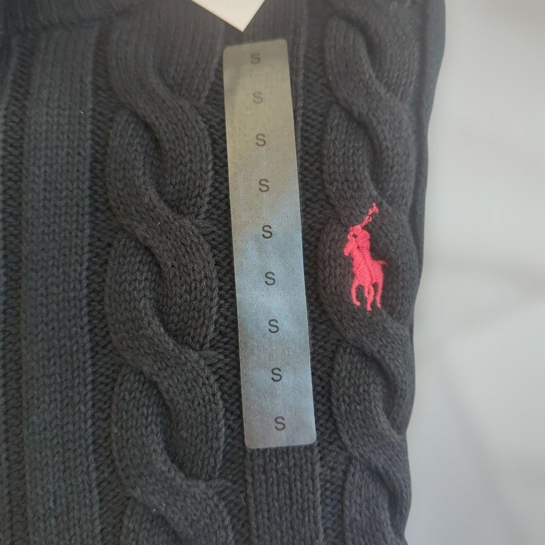 【新品】ポロラルフローレン ハーフジップ ケーブルニット ブラック S