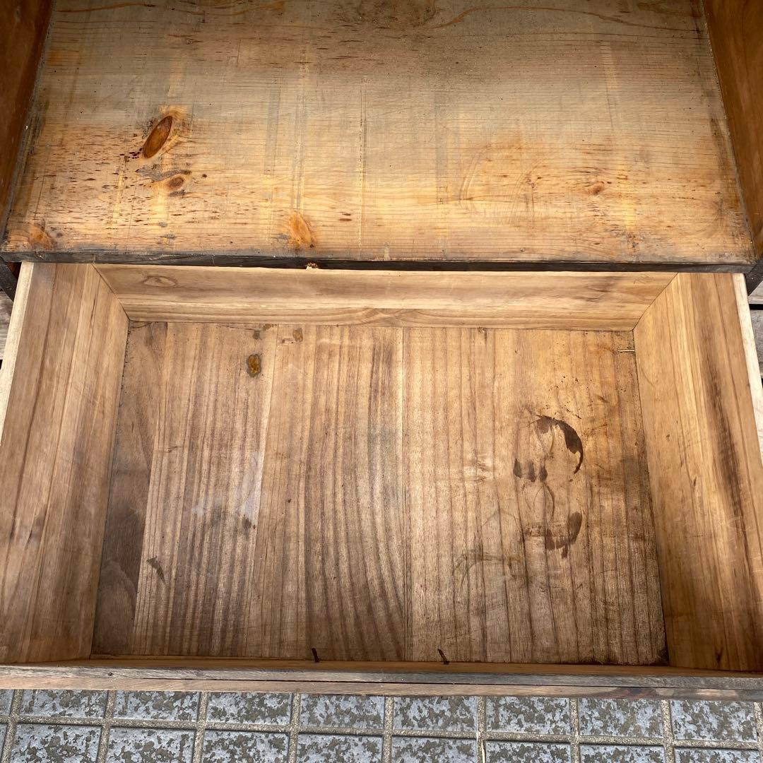 明治 時代箪笥 骨董品 四段 古民家 蔵出し 古家具 アンティーク 店舗什器