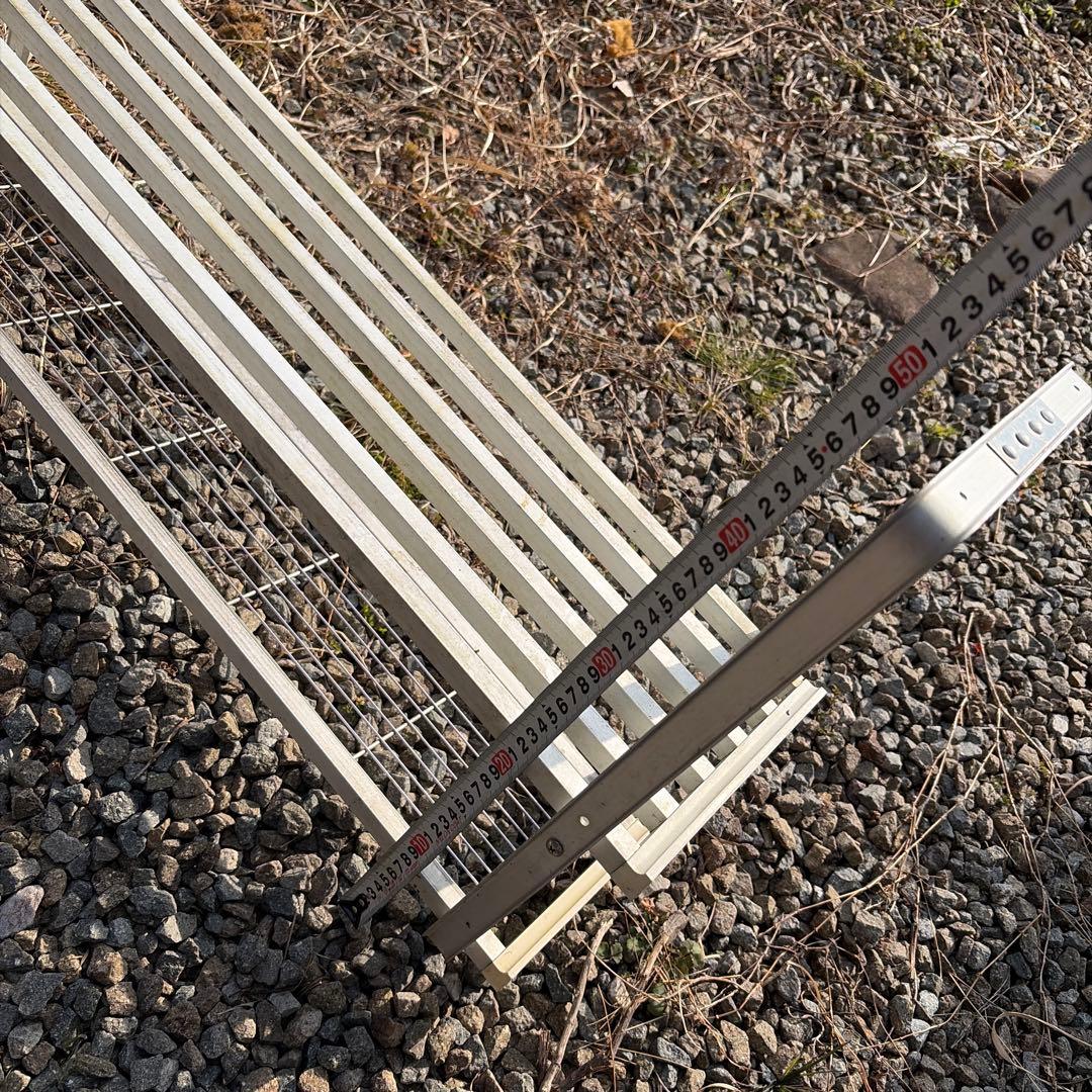 HOKUSEIアルミ製 キッチン吊り棚　昭和レトロ　２段　網棚　ホクセイ