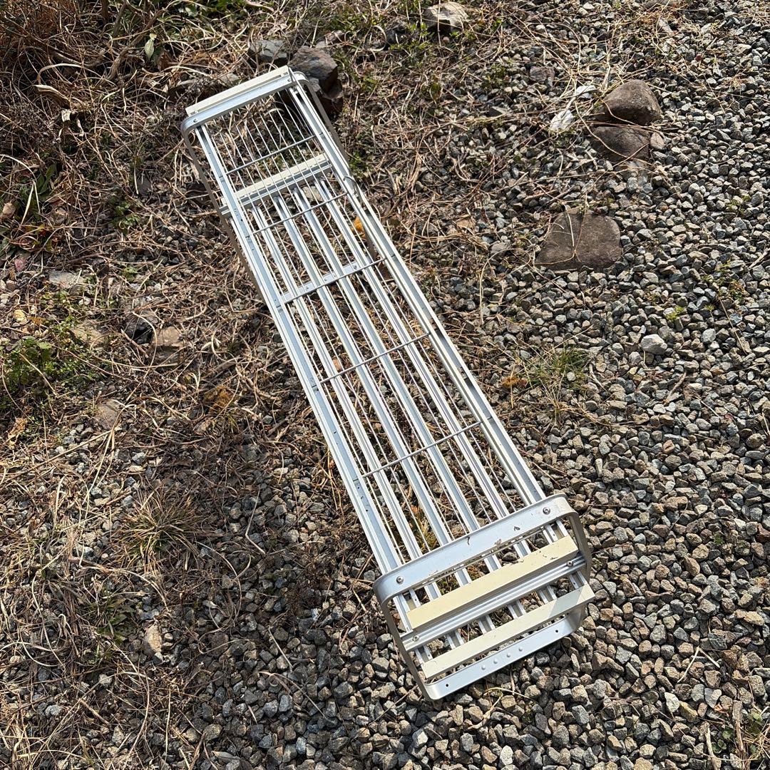 HOKUSEIアルミ製 キッチン吊り棚　昭和レトロ　２段　網棚　ホクセイ