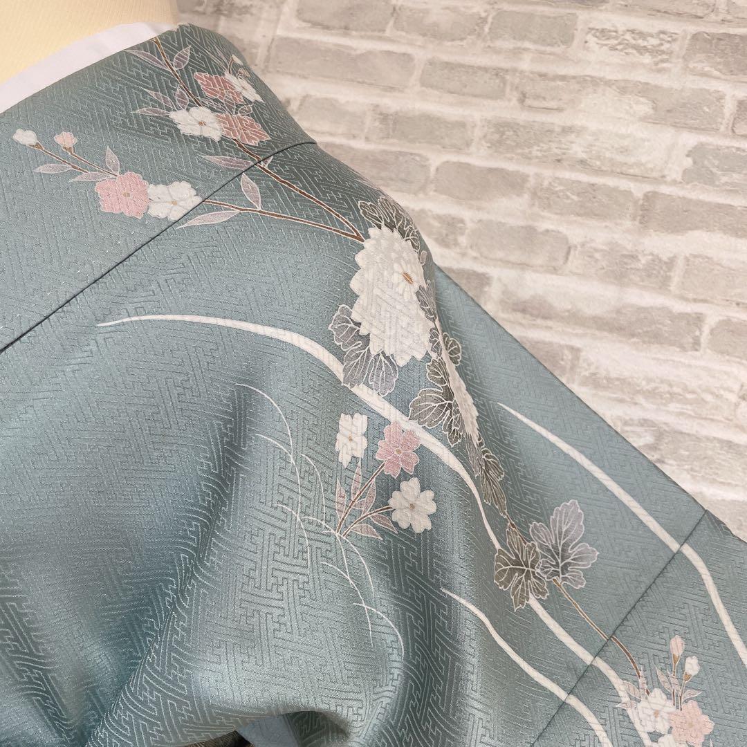 訪問着　フルセット　友禅　紗綾形地紋　金彩加工　鮮やか　入学式　卒業式　L2