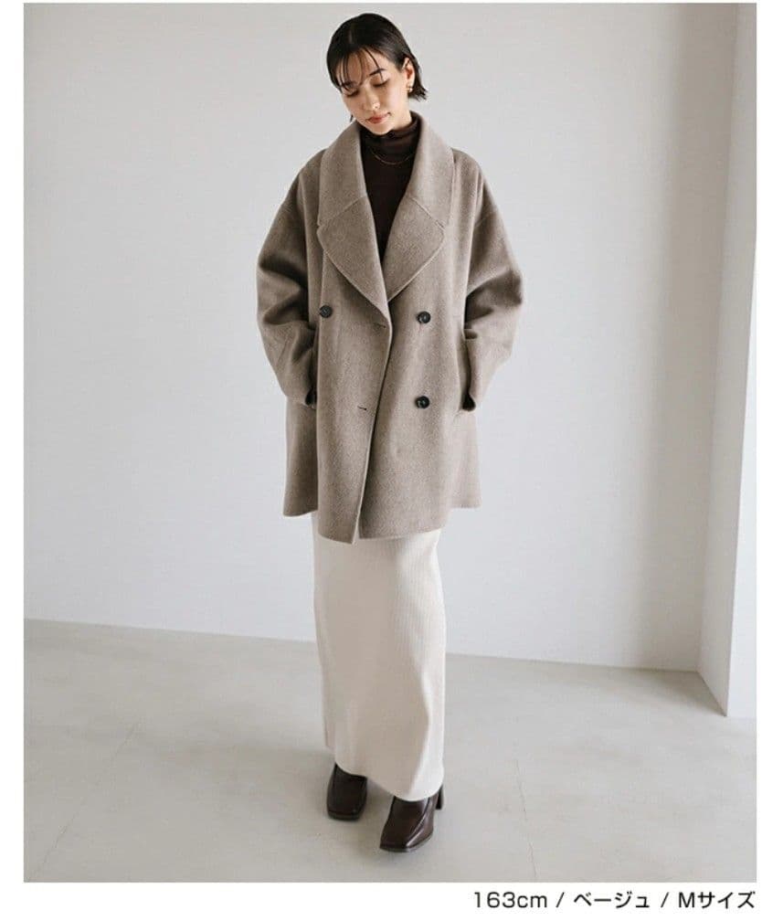 evernavy エバーネイビー ピーコート Pコート M ブラック andme