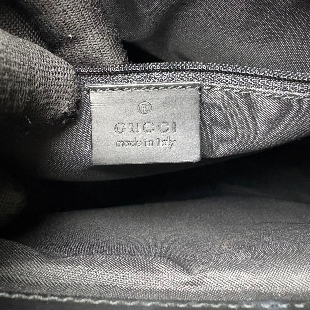 041 美品 GUCCI バンブー ハンドバッグ 三室構造 黒 nw4