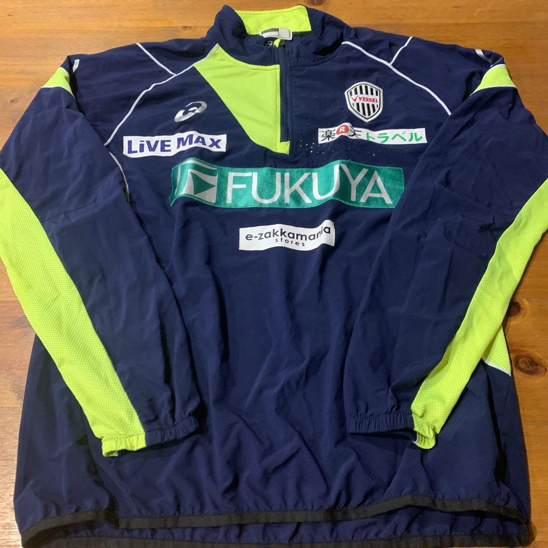 asics ヴィッセル神戸 ピステ・ウィンドブレーカー ネイビー/ライム