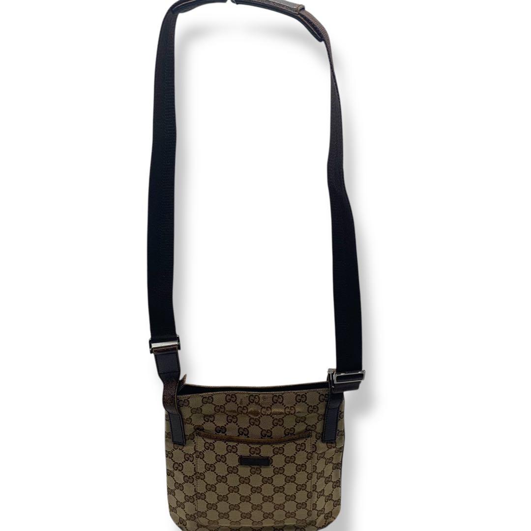Gucci GG柄　ショルダーバッグ　キャンバス　レザー
