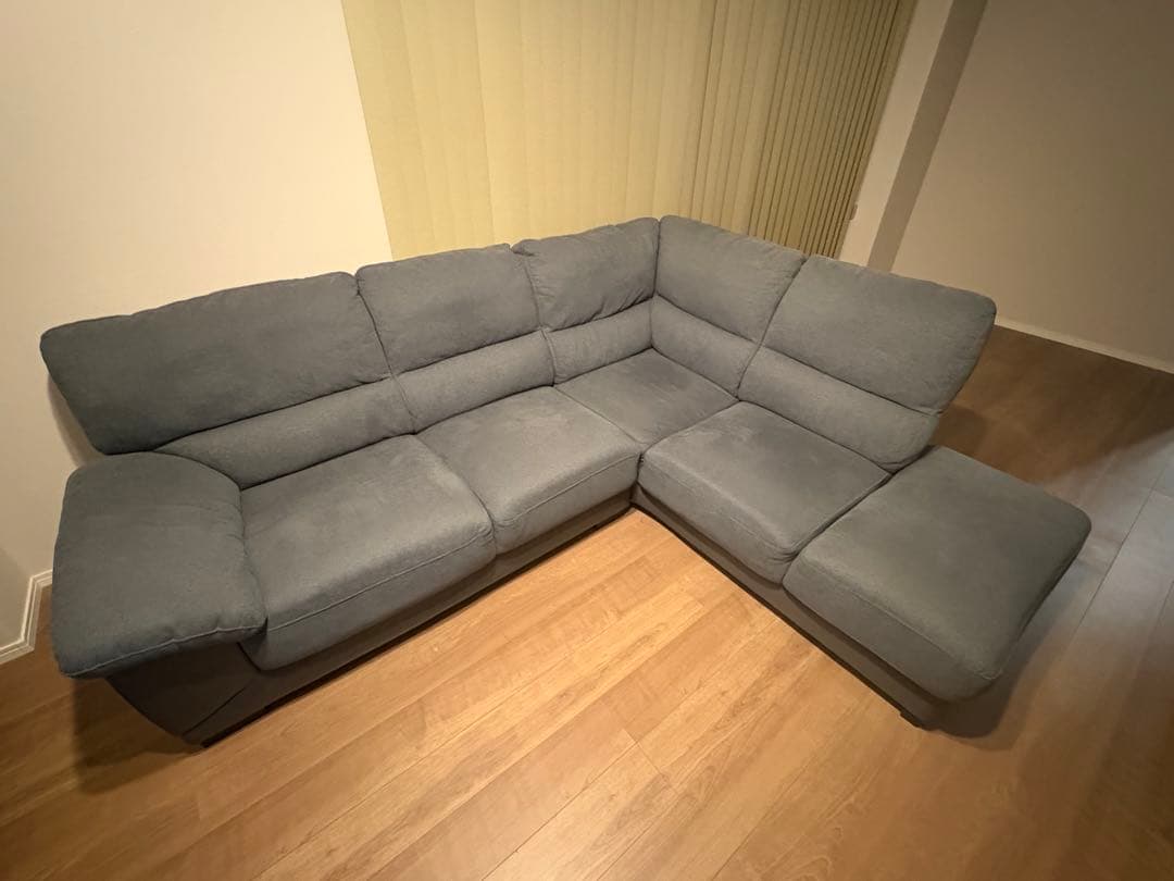 ニトリ　グレー　コーナー　カウチソファ