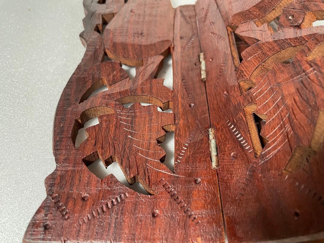 木製の葉模様トレイとスタンドセット