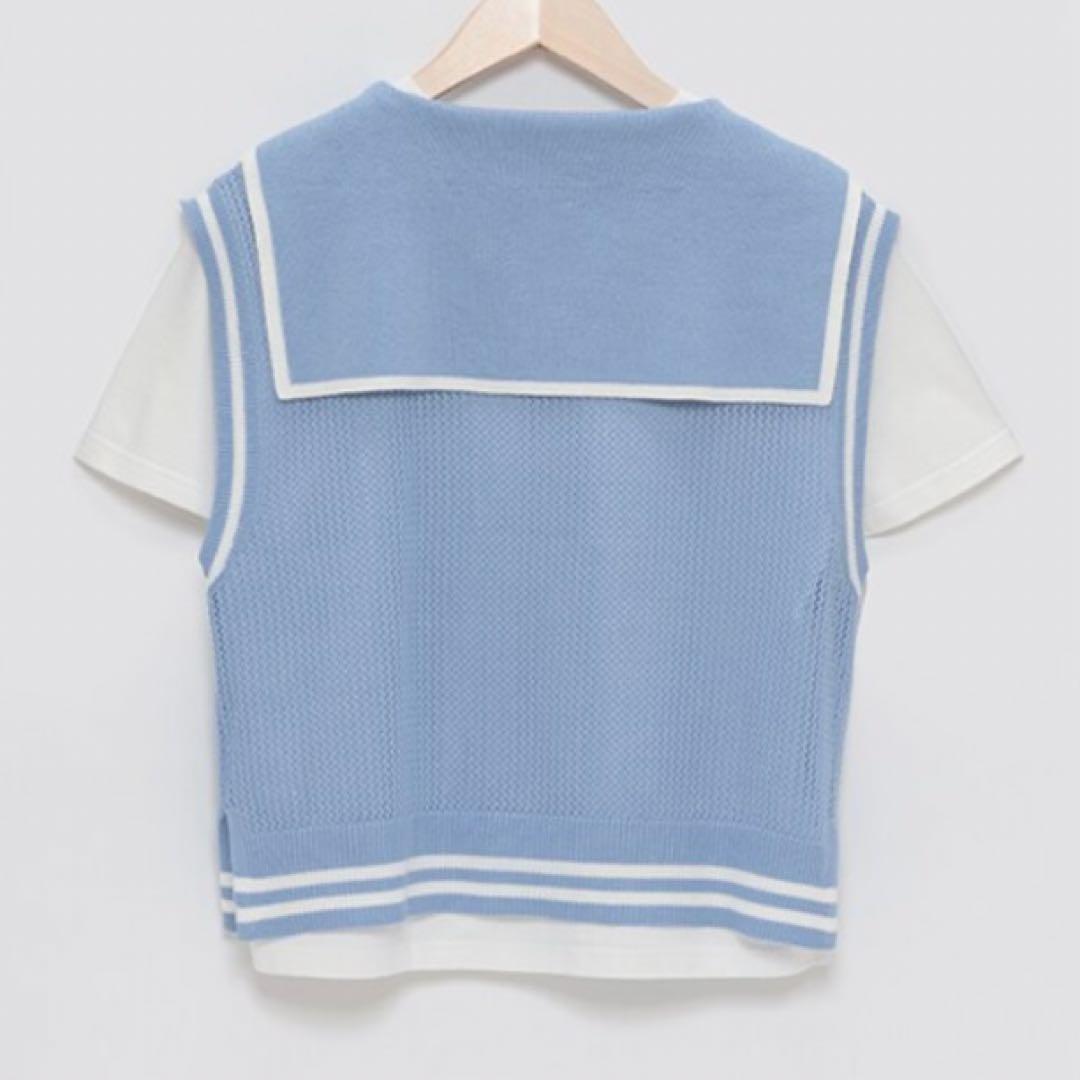 メゾピアノジュニア　メッシュセーラーベスト＆Tシャツセット　140