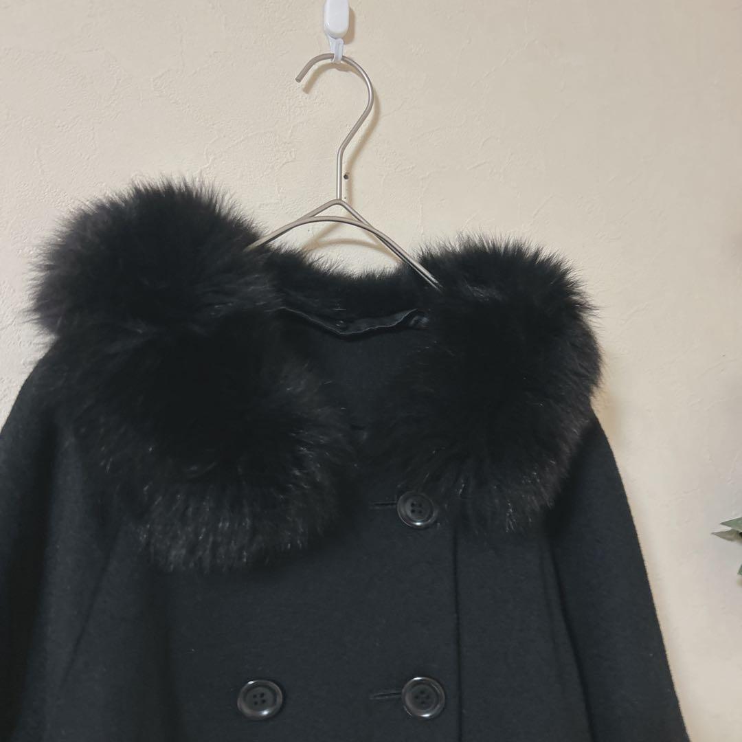 ANAYI アナイ アンゴラ混 ショートコート ブルーフォックスファー 36