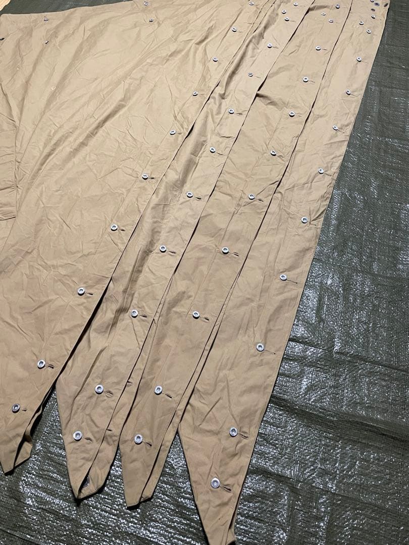 フランス軍　軍幕　ポンチョ 4枚セット　木製ペグ8本　デザート