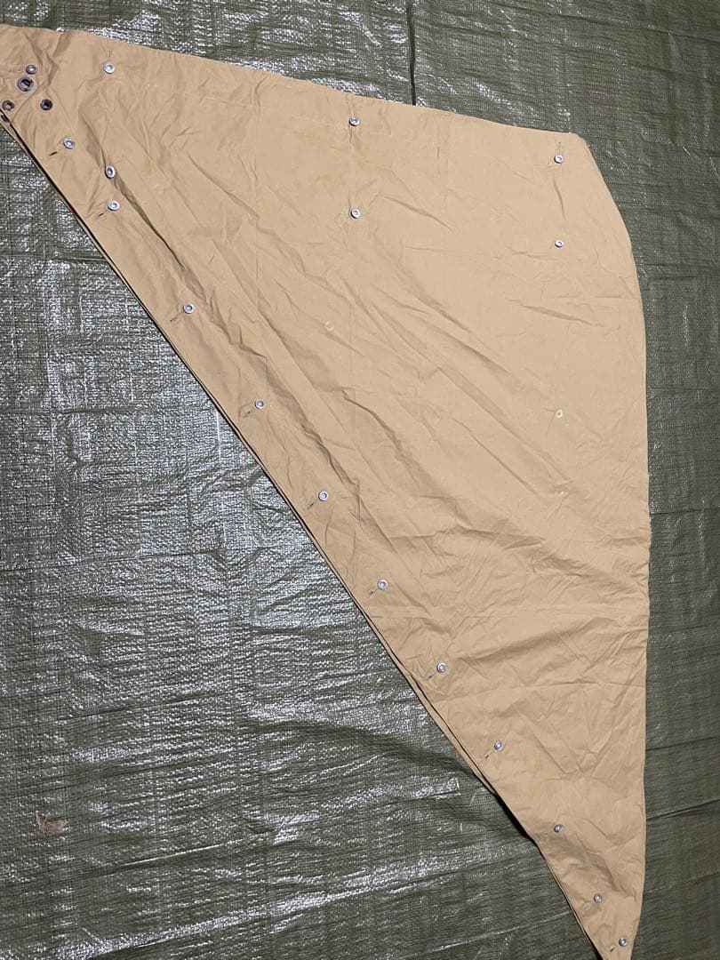 フランス軍　軍幕　ポンチョ 4枚セット　木製ペグ8本　デザート