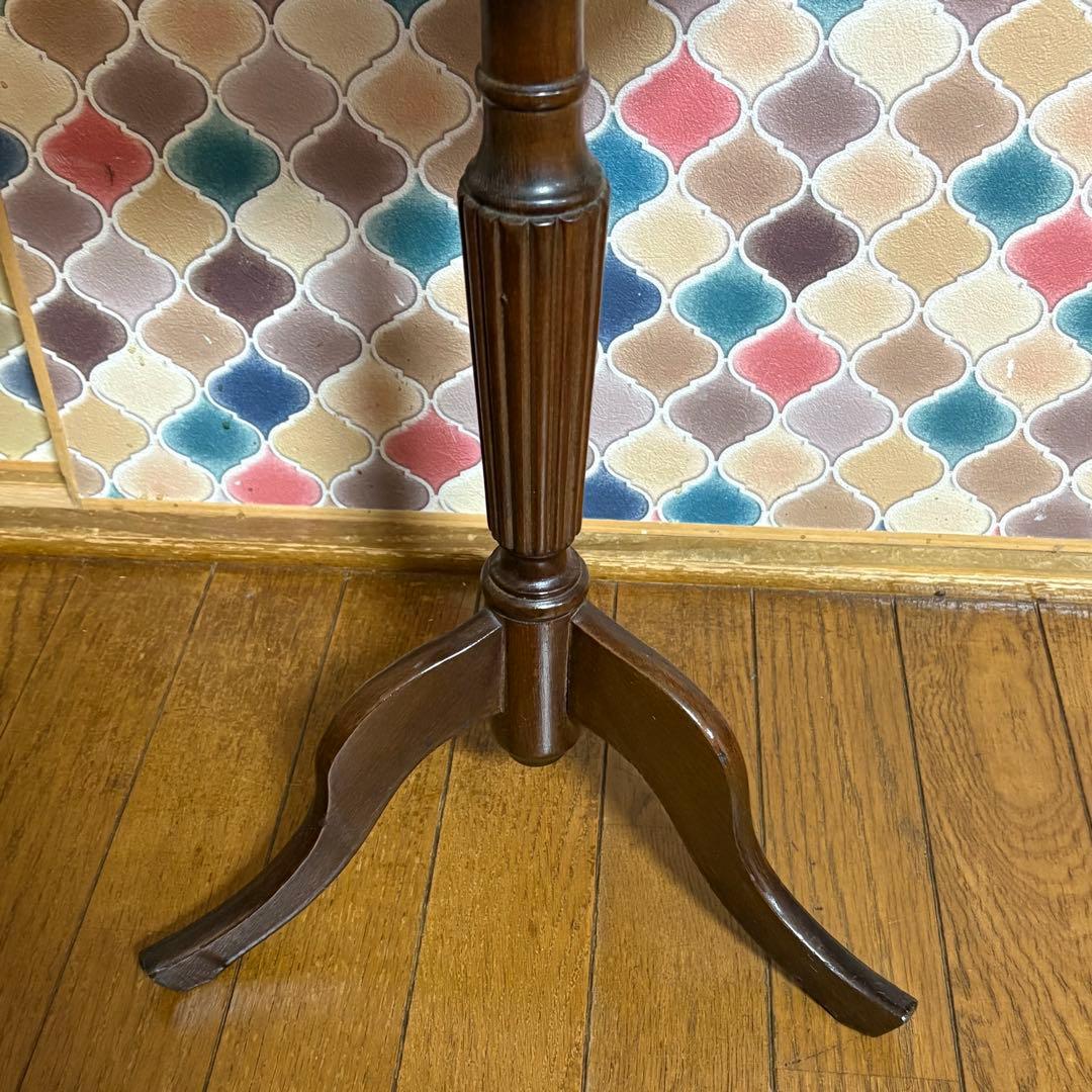 ビンテージ◎木製ラウンドテーブル　サイドテーブル　ミニテーブル　飾り棚　置台