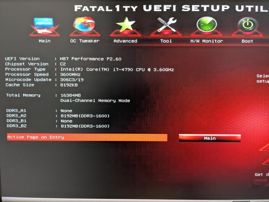 マザーボード i7-4790 / ASRock Fatal1ty H87 / GTX760