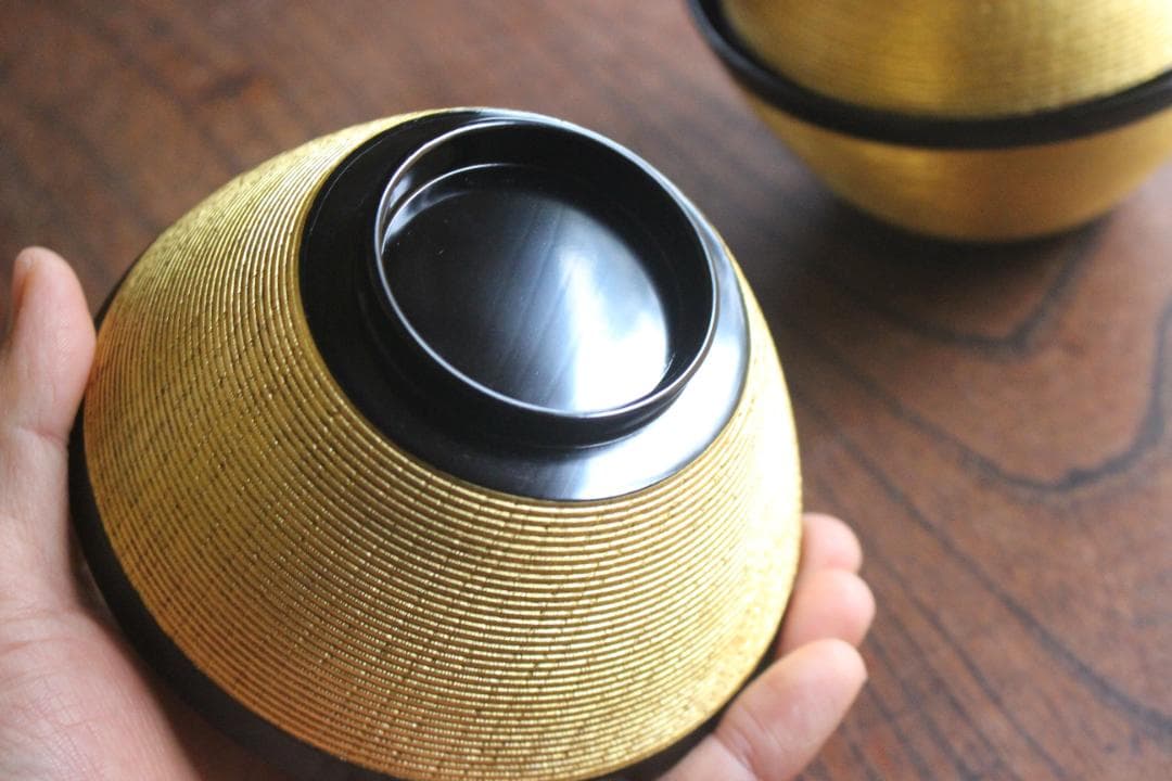 時代逸品！極上金塗糸目の美しいお椀2点（検輪島塗京塗雑煮椀