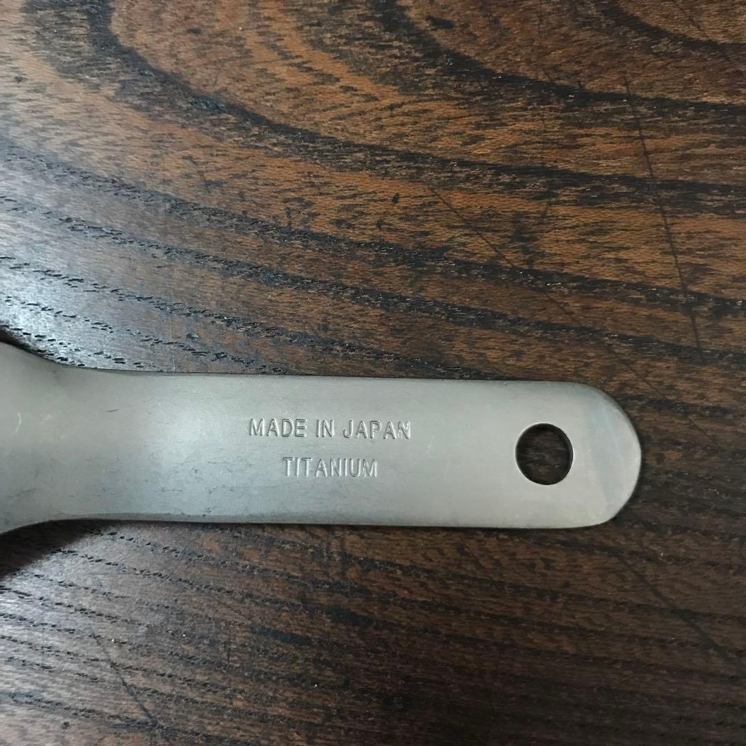 【廃盤品】スノーピーク　チタン先割れスプーンショート
