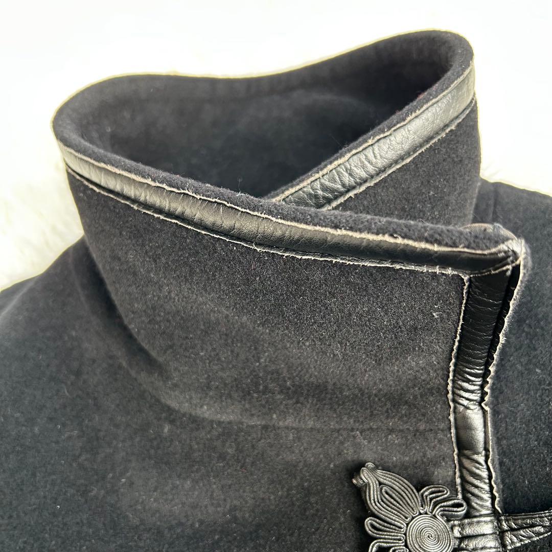 VIVIENNE TAM マオカラー アンゴラコート チャイナボタン ファー付き