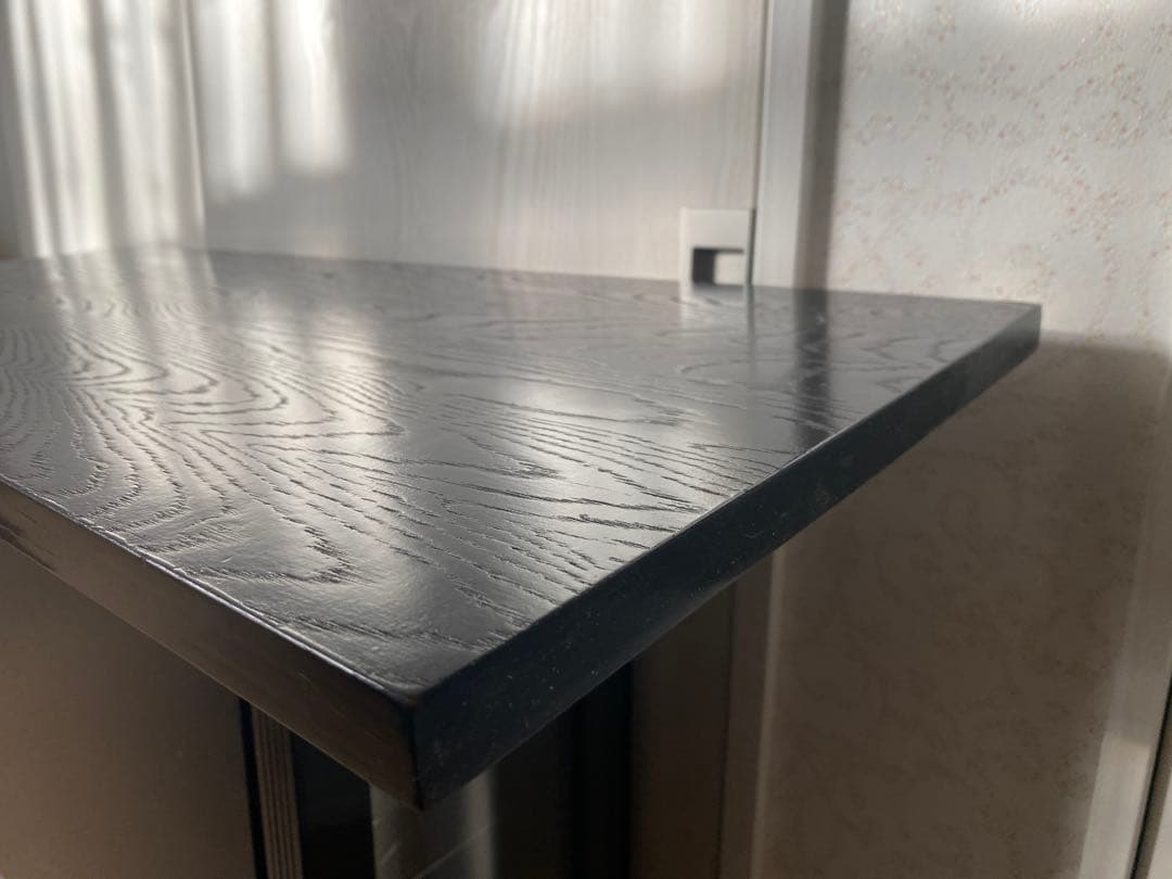 長板 木地 面黒 茶道具用 薄板（花入用敷板・花台）