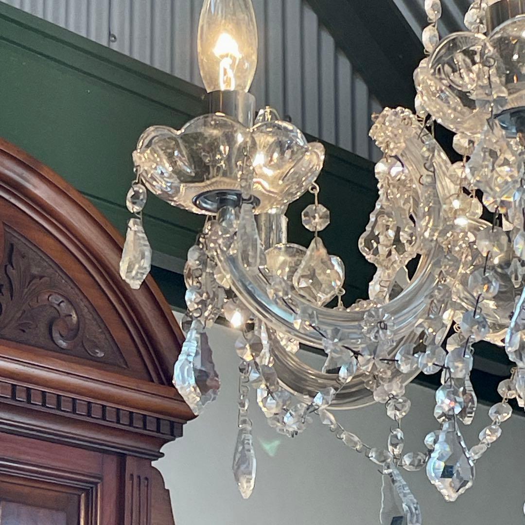 r196 エレガントなクリスタルガラス 6灯 シャンデリア