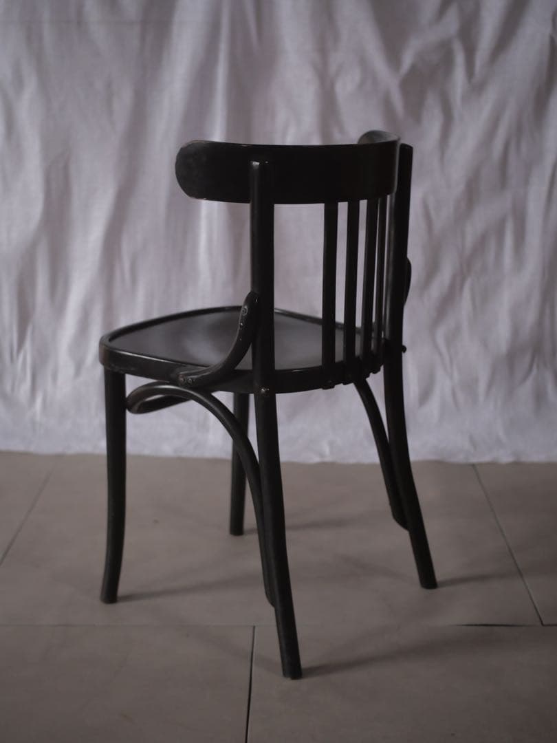 ②椅子　曲木　ダイニングチェア　黒b古家具　古道具　アンティーク　昭和レトロ