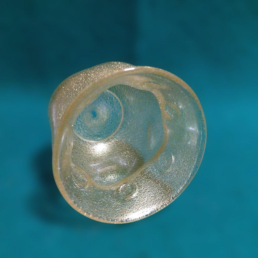 金色泡入りガラス茶器 木箱付き　岩田久利