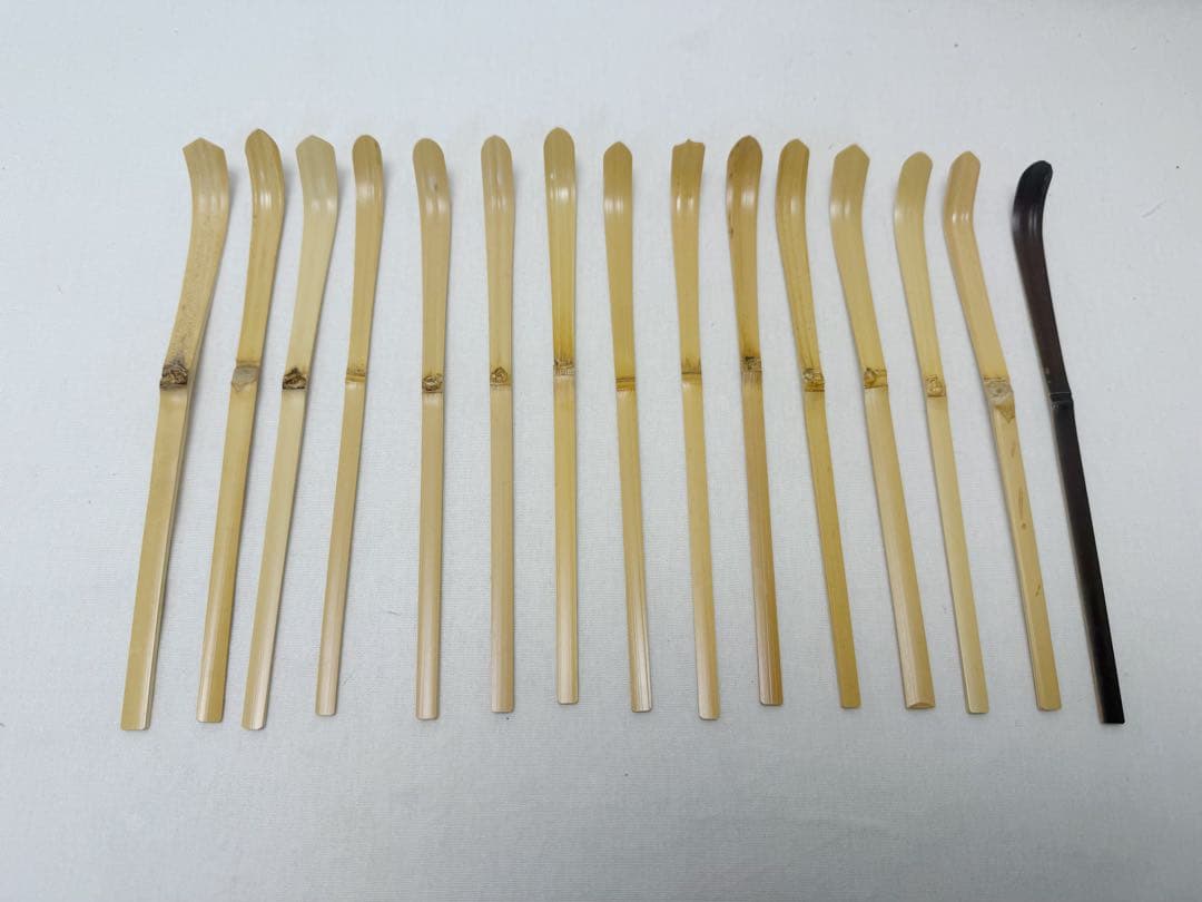 未使用 茶道具 裏千家流 歴代茶杓 15本揃 共筒 紙箱