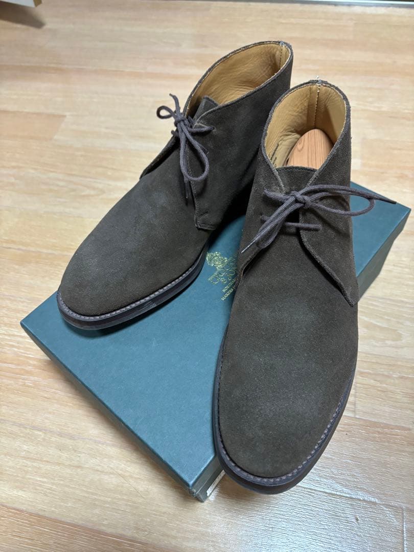 【美品】クロケット&ジョーンズ チャートシー ダークブラウンチャッカブーツ 8E