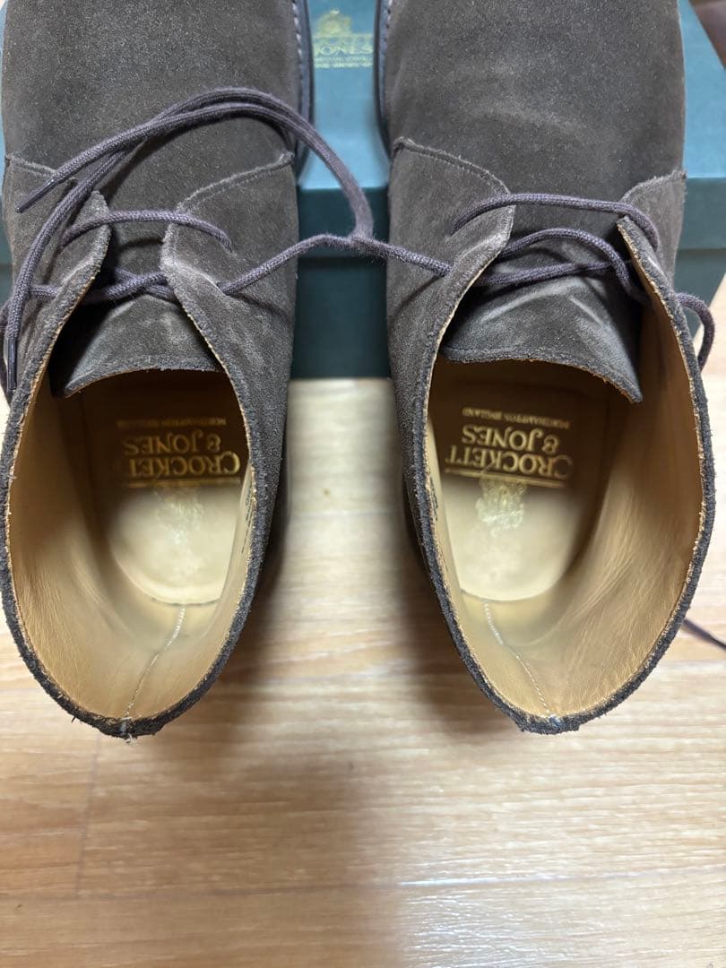 【美品】クロケット&ジョーンズ チャートシー ダークブラウンチャッカブーツ 8E