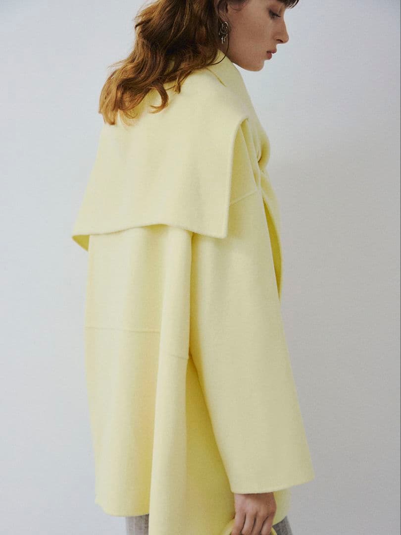 最終値下げ！FRAY I.D マフラー付ノーカラーリバーミドルコート