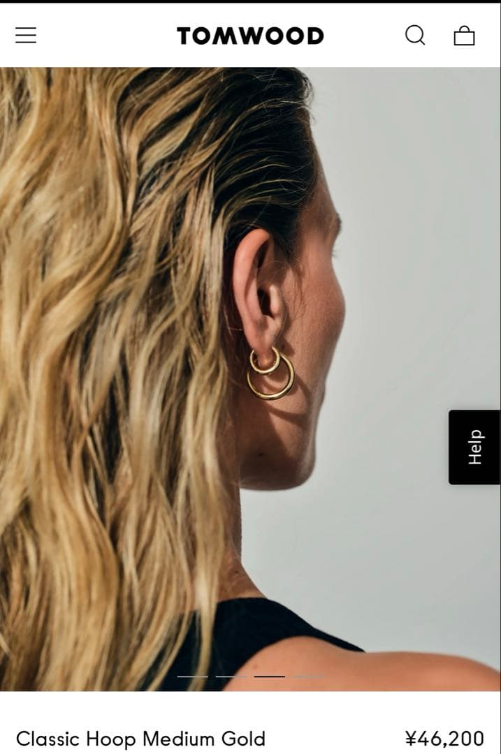 TOMWOOD Classic Hoop Medium Gold ピアス