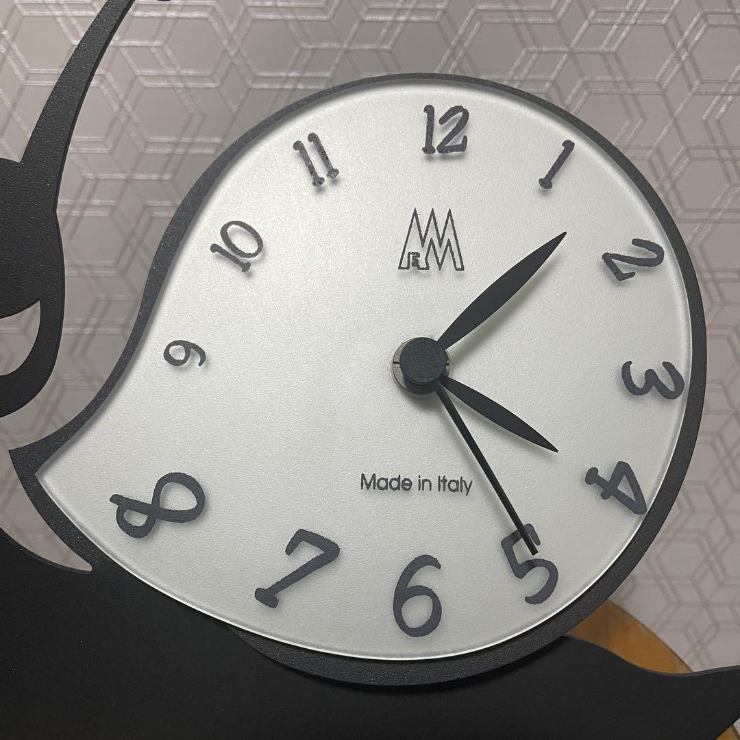 美品　アルティ・エ・メスティエリ　置時計　ブラック　かたつむり