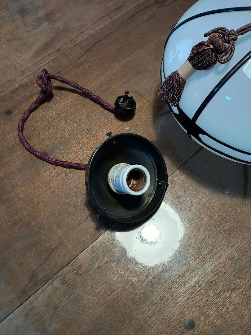 大正ロマン 真鍮ボンボリ型 電笠デッドストック