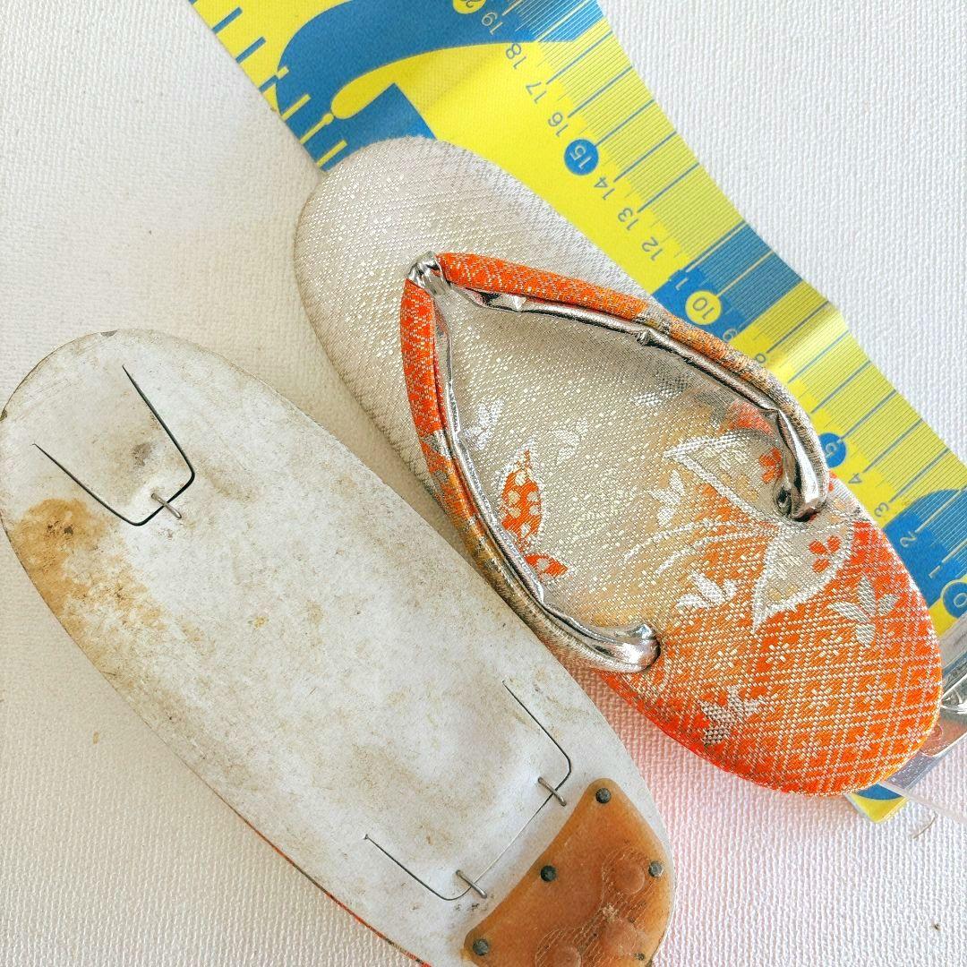 フルセット七五三　7歳女の子　着物＆帯＆簡単半衿＆小物　オレンジ地　比翼　祇園祭