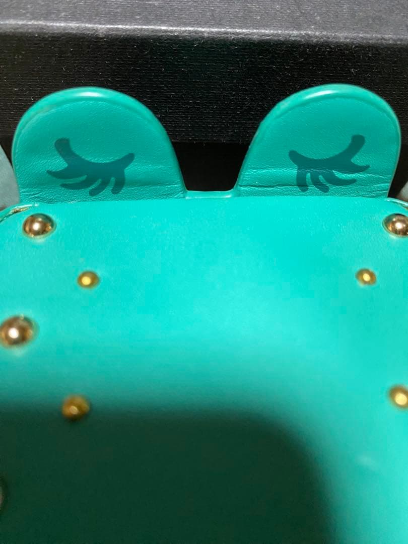 ターコイズ色の耳付きアクセサリーケース