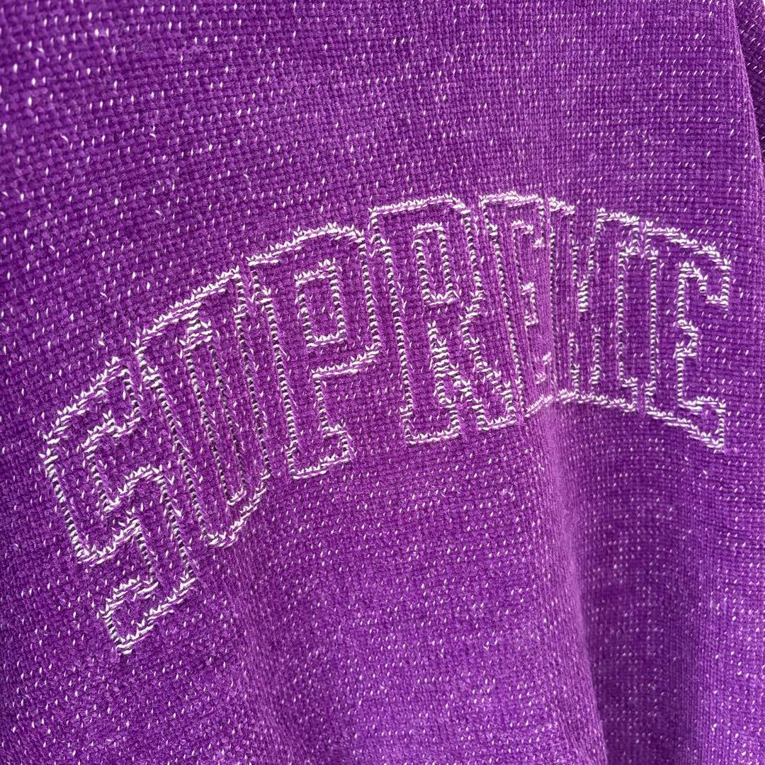 LサイズSupreme contrast arc sweater パープル