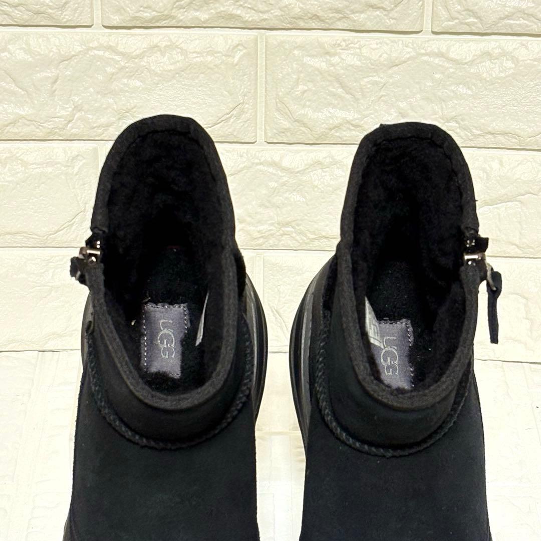 UGG アグ スエード サイドジップ ショートブーツ 黒 ブラック25cm