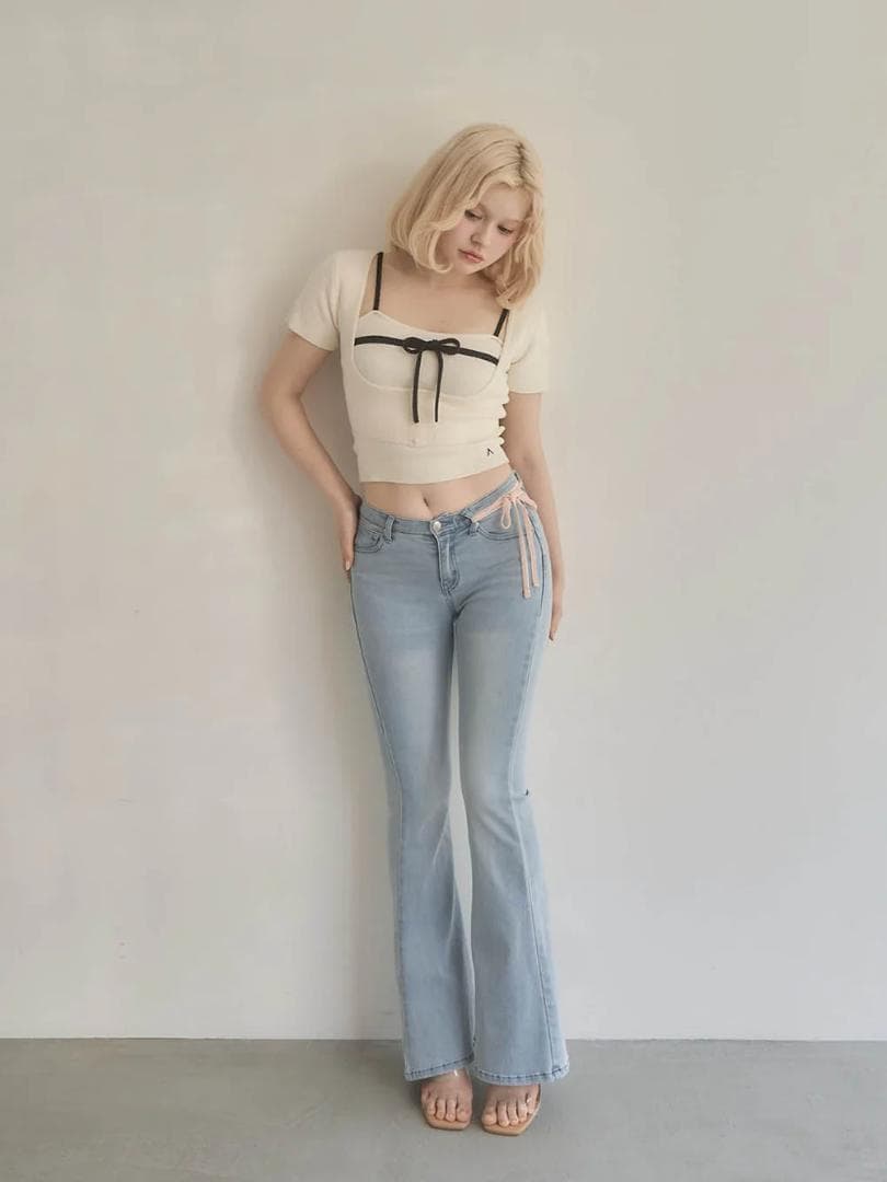 Natalie ribbon set ivory アイボリー