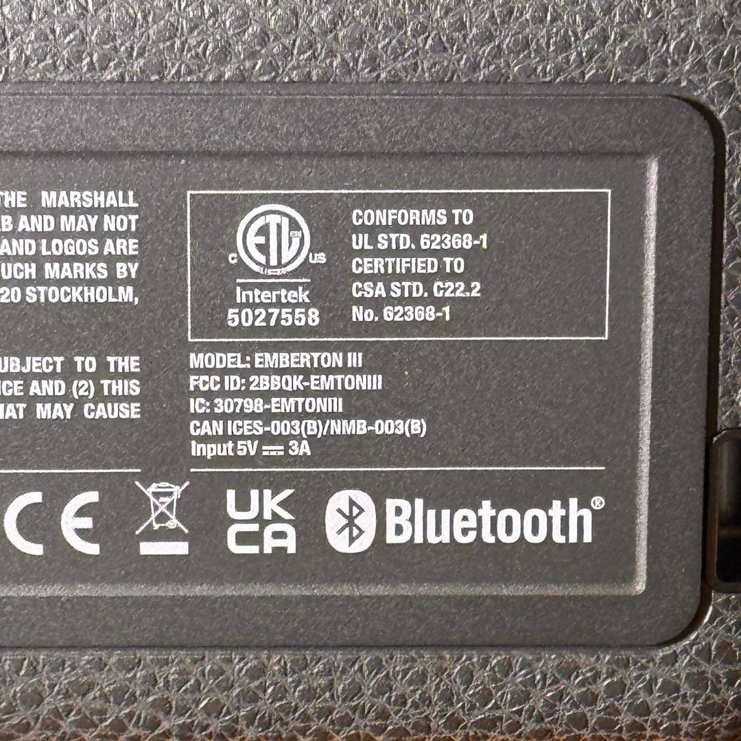 マーシャル Emberton III ワイヤレススピーカー 美品（正規品）