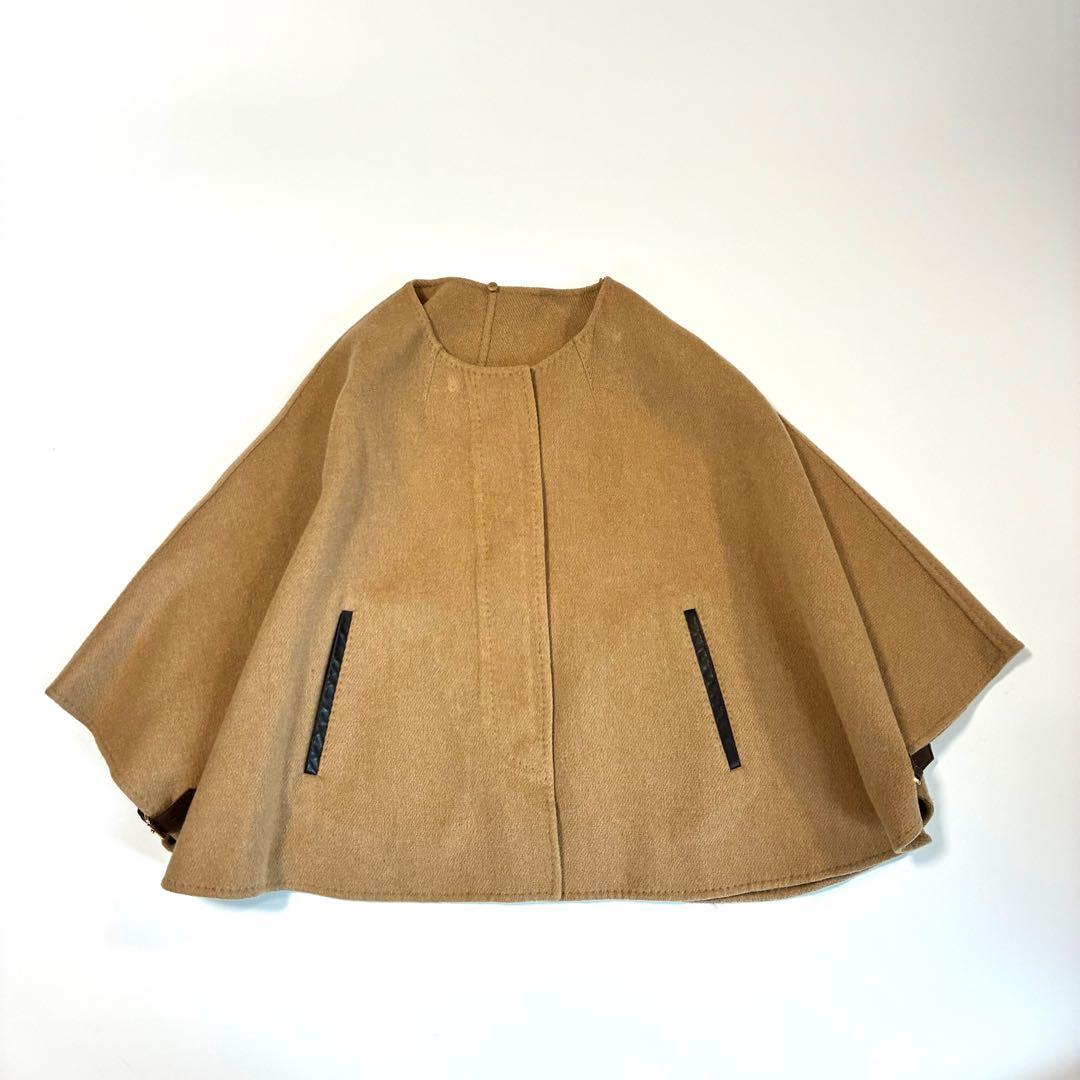 【美品】Ballsey カシミヤウール フォックスファー ポンチョ 高級 上質