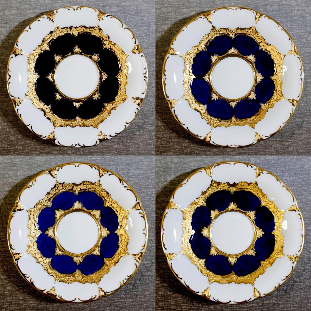 【レア最高級】マイセン Ｂフォーム グランツゴールド コバルト セット