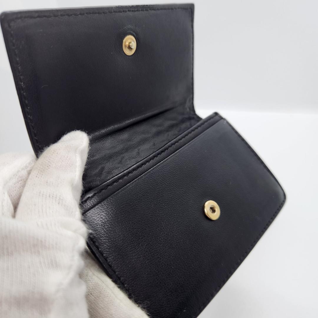 美品 ボッテガヴェネタ イントレチャート カードケース 名刺入 ブラック レザー