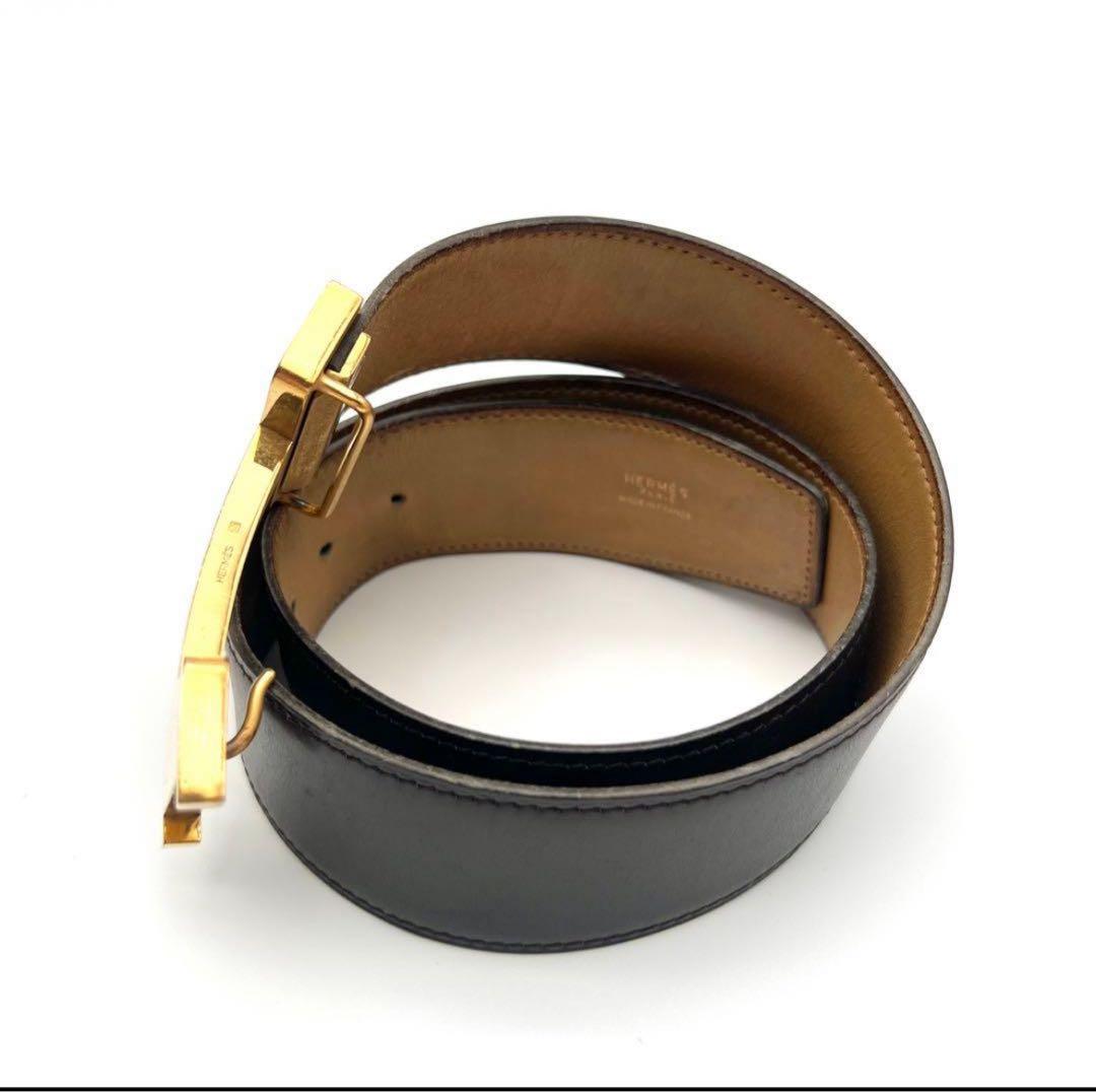 エルメス　ベルト　コンスタンス　H金具　ゴールド　ブラック　レディース　◯D刻印